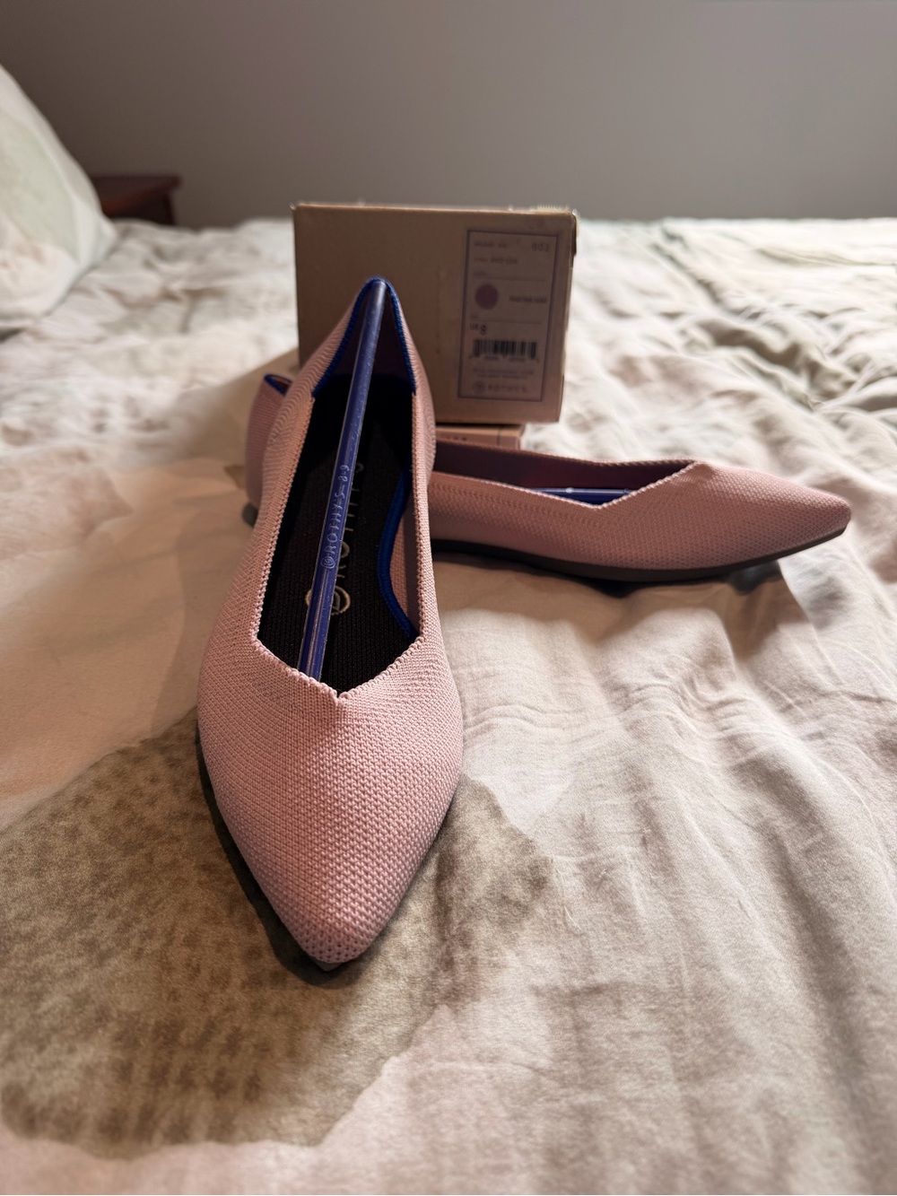 Rothy’s Pointed Toe Women's Ballet Flats Pink Petal Size 8 New